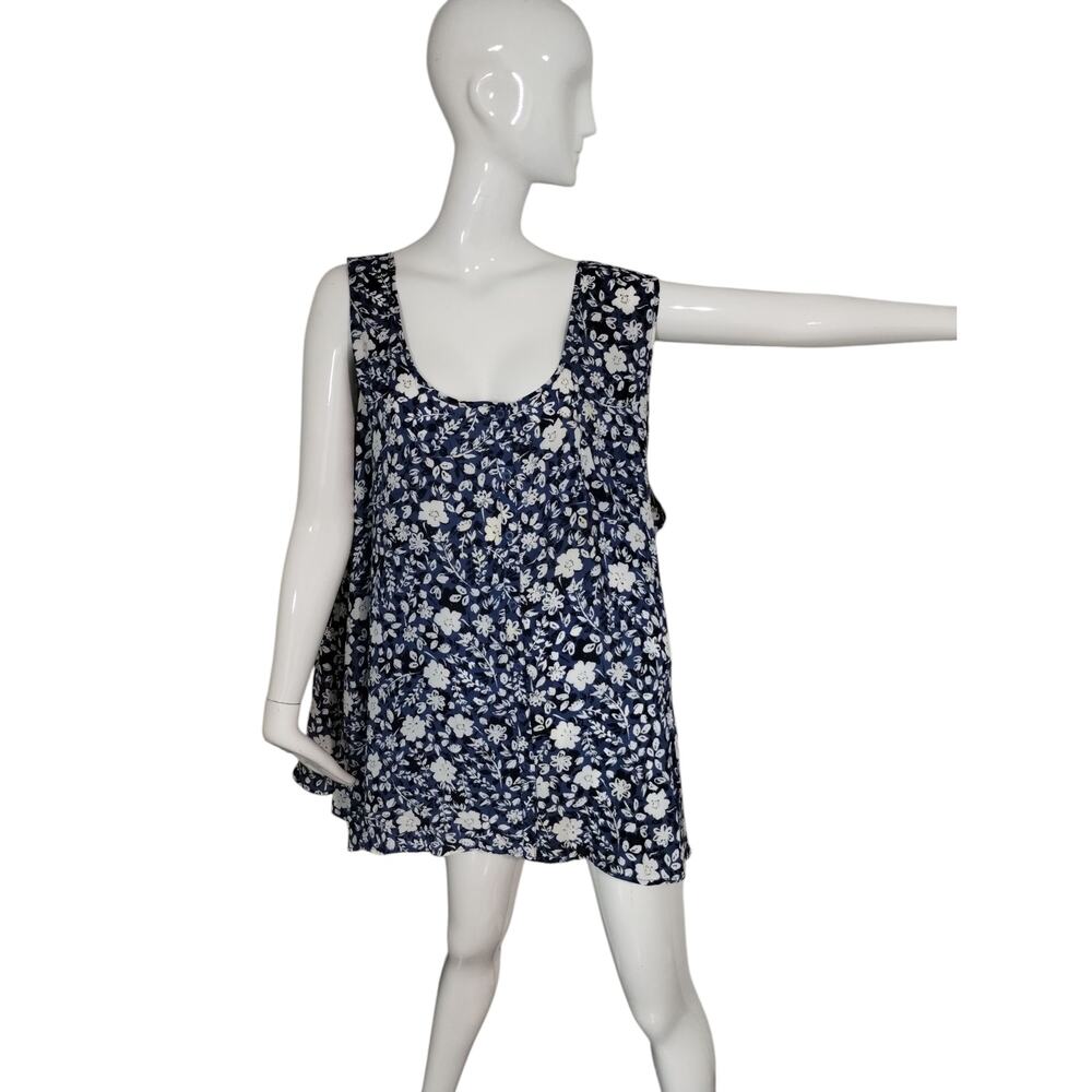 Women Within Size 4X Floral‎ Flowy Boho Loose Colorful Beachy Resort Tank Top